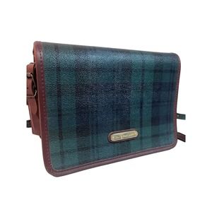 Vintage Polo Ralph Lauren Leather Plaid Crossbody Purse 90s